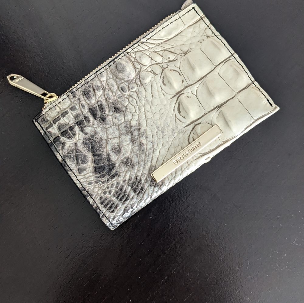 Brahmin small zip coin make-up pouch.